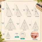 TSV 8 PCS 60° Triangle Quilting Rulers/30°-60°-90° Triangle Quilt Templates | - Image 3