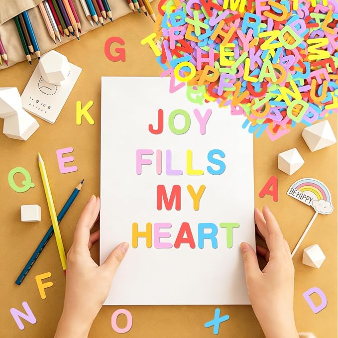656 Pcs Foam Letter Stickers, Self-Adhesive EVA Alphabet Stickers Small 1 Inch - Image 6