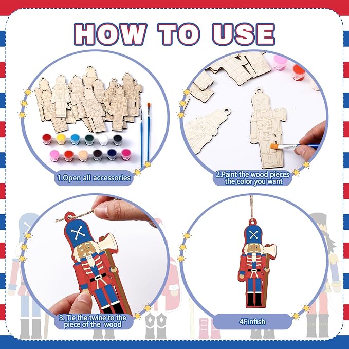 Cinnvoice 60 Pcs Wood Christmas Crafts - Image 3