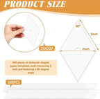 Neworkg 600 PCS 2" Diamond 60 Degrees Piecing Paper Templates, Quilting - Image 2