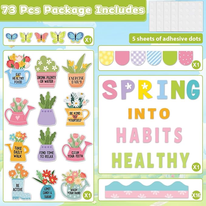 Spring Healthy Bulletin Board Set Spring Into Healthy Habits Classroom - Image 3