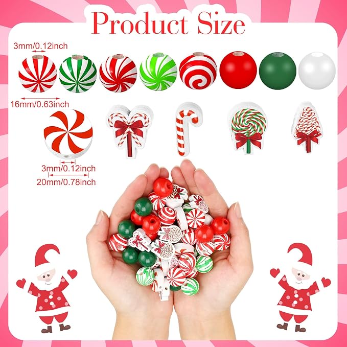 Qunclay 200 Pcs Christmas Beads - Image 2