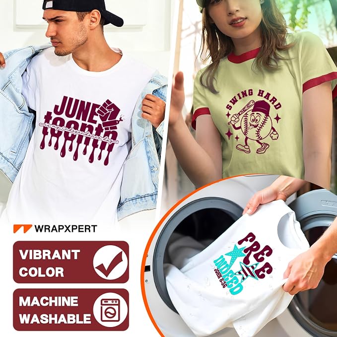 WRAPXPERT Maroon HTV Vinyl Roll-12 x35ft Iron On Vinyl - Image 4