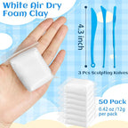 50 Pack White Air Dry Foam Clay, 1.3lb Moldable Soft Lightweight Clays - Image 2