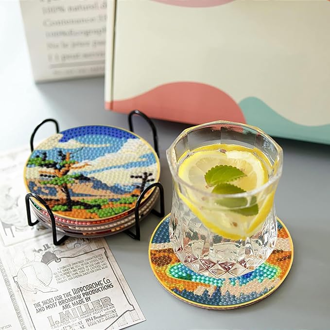 Clendo 8 Pcs National Park Diamond Art Coasters Kit - Image 6