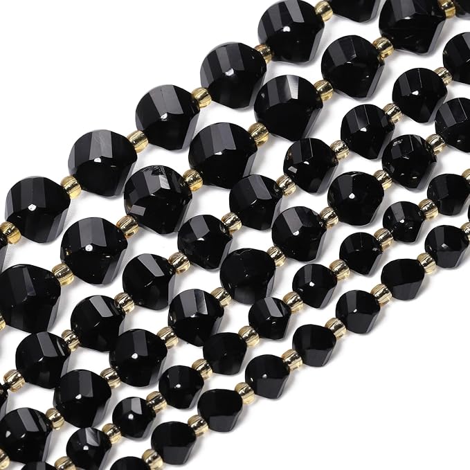 34pcs Natural Black Tourmaline Stone Beads - Image 6