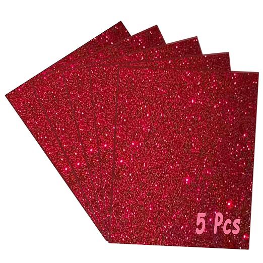 Glitter Acrylic Sheets 1/8" Thick 7.87x7.87, 5 Pack | Translucent Cast Acrylic by FaeliKnise-BringFairytoLife