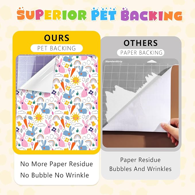 Easter Rabbit Permanent Adhesive Vinyl 12 Sheets 12'' x 10'' | Bunny Egg Pattern - Image 4