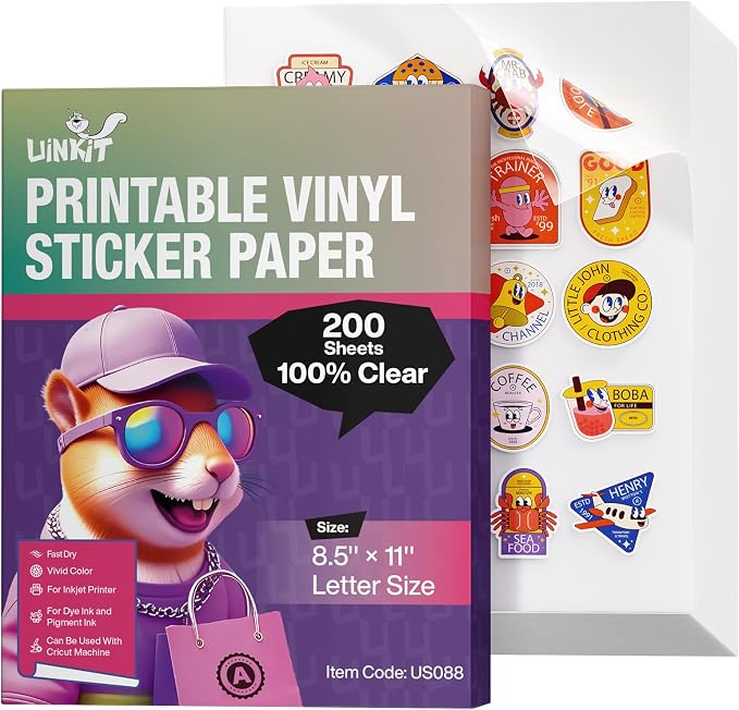Uinkit Inkjet PET Label Paper A4, Matte White/Clear/Bright White Finishes by UinkitHandicraftsandConservationSpecialist
