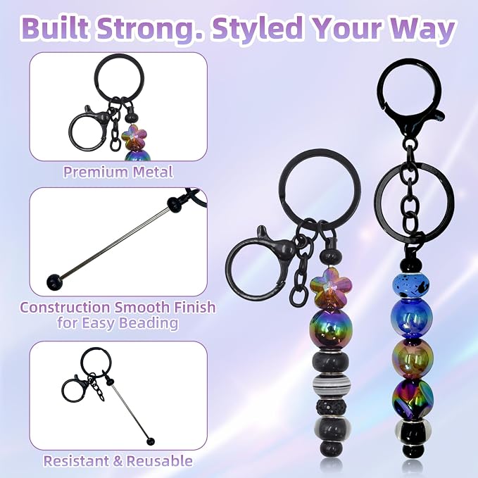 28 Pcs Beadable Keychain Bars - Image 6