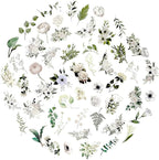 100 Pcs Daisy Camellia Stickers, 50 Patterns - Image 2