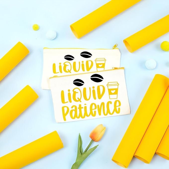 HTVSTD Yellow Flock HTV Heat Transfer Vinyl 8pcs 12×10in Iron on Vinyl | - Image 3