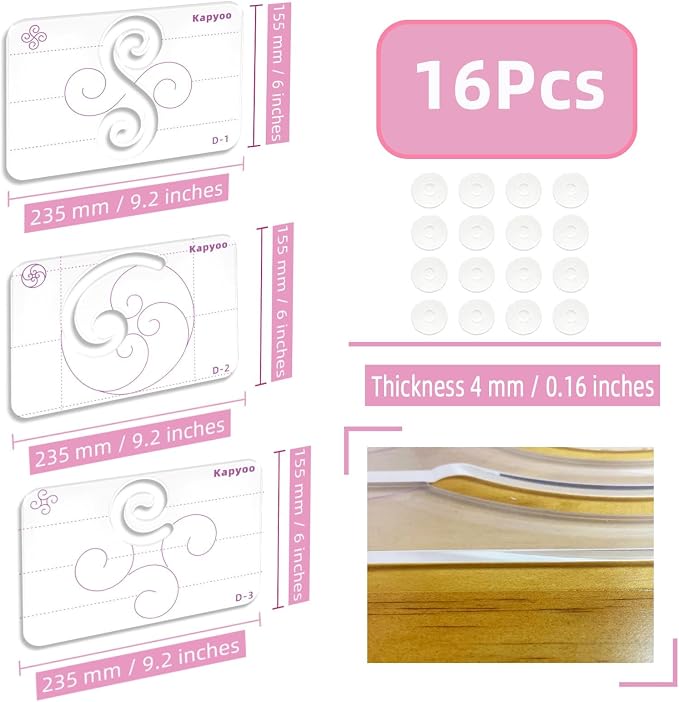 3Pcs Free Motion Quilting Templates - Image 2