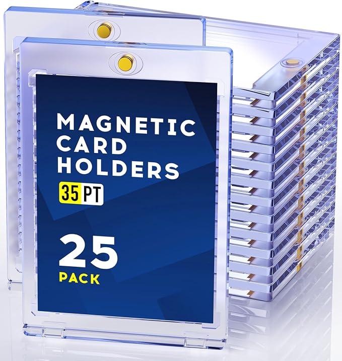 Basthalan 25ct Magnetic Card Holder, 35pt One Touch Card Holder, U-V Protectors by Basthalan