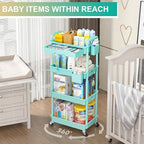 Goovilla 4 Tier Rolling Utility Cart Organizer - Image 6