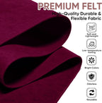 Soft Felt Fabric Sheet 18" x 36", 1.6mm Acrylic Craft Felt, Burgundy | Soft - Image 2