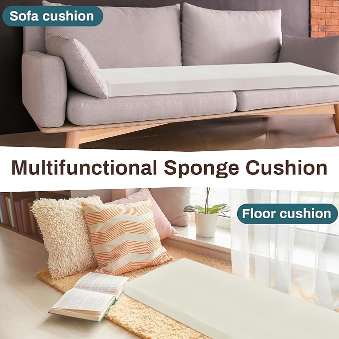 Frienda 1 Pack 84" x 36" x 2" Upholstery High Density Craft Sheets Cushion Foam - Image 6
