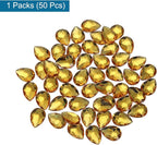 MECCANIXITY 50PCS Flat Back Acrylic Teardrop Gems 18x25mm Artificial Rhinestones - Image 3