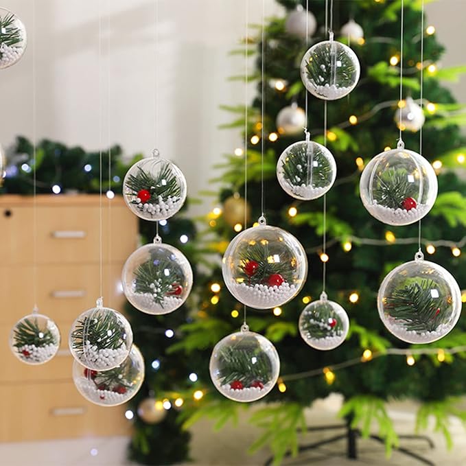 Jishi 10pk Clear Plastic Christmas Ornaments - Image 6