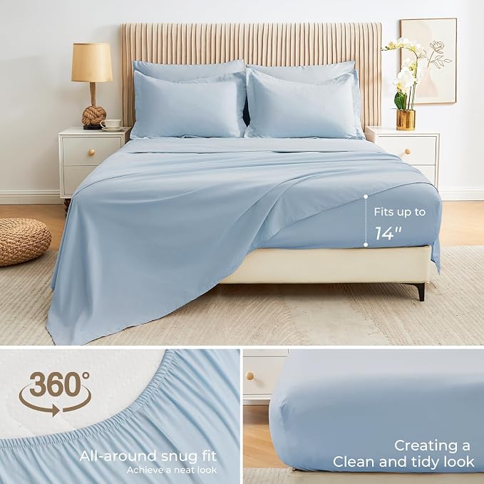 Sasttie Twin XL Comforter Set, 5 Pieces Twin XL Bed in a Bag, Complete Bedding - Image 4