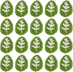 FINGERINSPIRE 20PCS Small Crochet Leaves Handmade Green Leaf Embellishments by FINGERINSPIRE