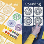 8Pcs Chakras Yoga Stencils for Painting, 5.9"x5.9" Reusable Mandala Stencil - Image 3