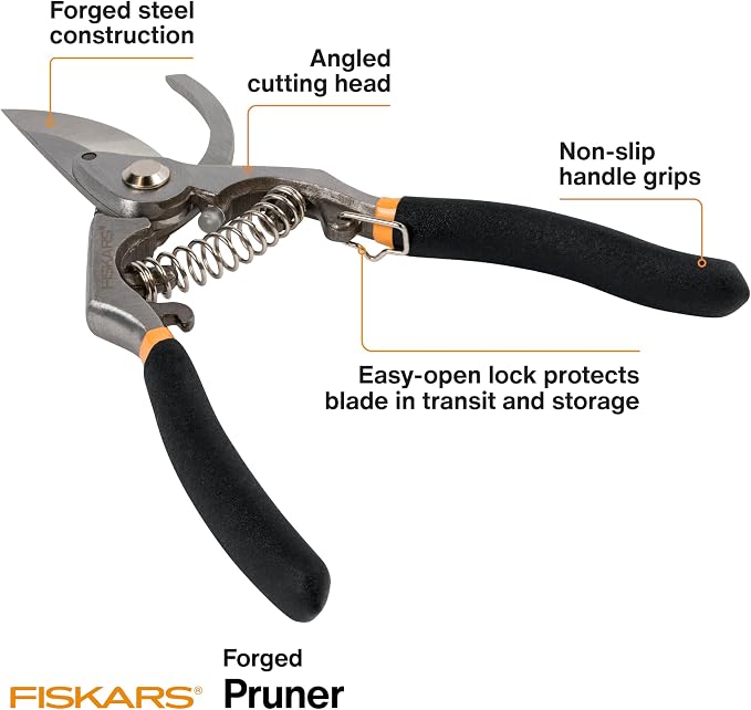 Fiskars Deluxe Forged Bypass Pruner, 3/4" Cut Capacity Garden Hand Pruners - Image 2