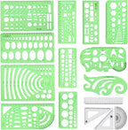 Angrox Geometric Drawings Templates Measuring Geometry Rulers 15 Pcs by Angrox