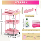 Goovilla 3 Tier Rolling Utility Cart Organizer - Image 4