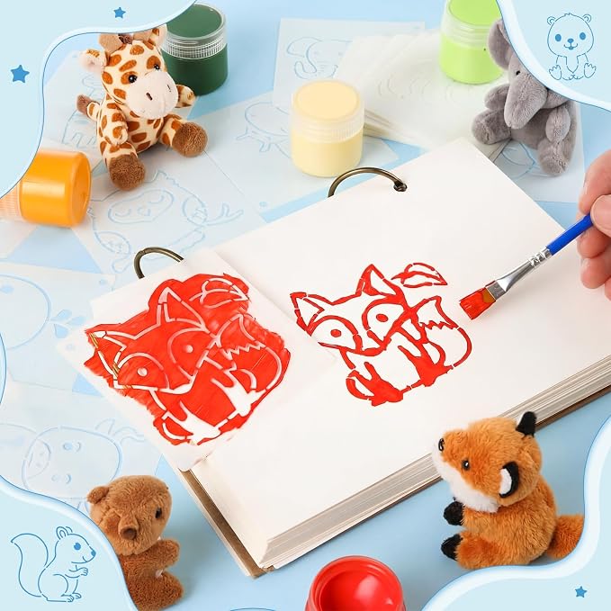Marspark 66 Pcs Small Stencils for Crafts Reusable 3 Inch Stencils for Painting - Image 5