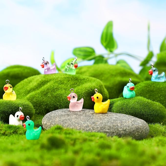 Augshy 64Pcs Mini Resin Duck Charms, Luminous Duck Beads - Image 5
