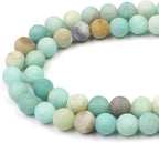 MJDCB Natural Matte Amazonite Round Loose Beads by MJDCB
