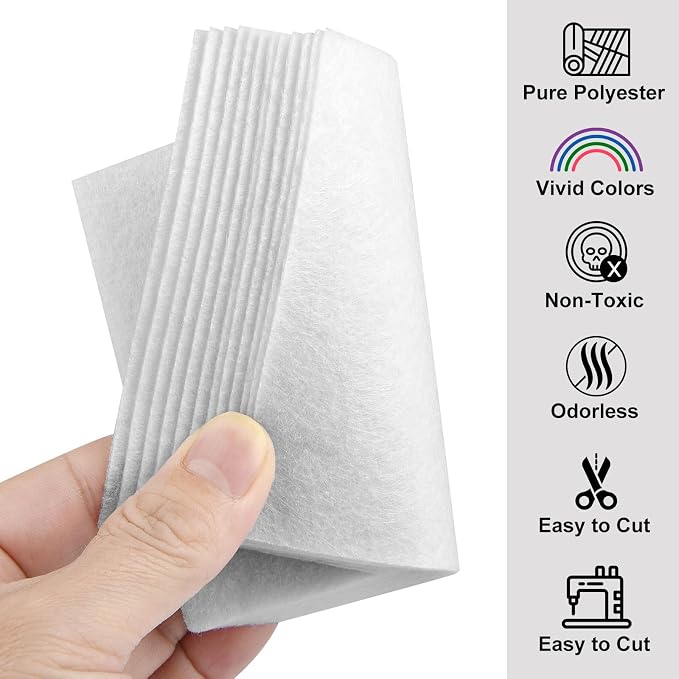 Morcheiong 50 Pcs Felt Fabric Soft Felt Fabric Sheet - Image 3