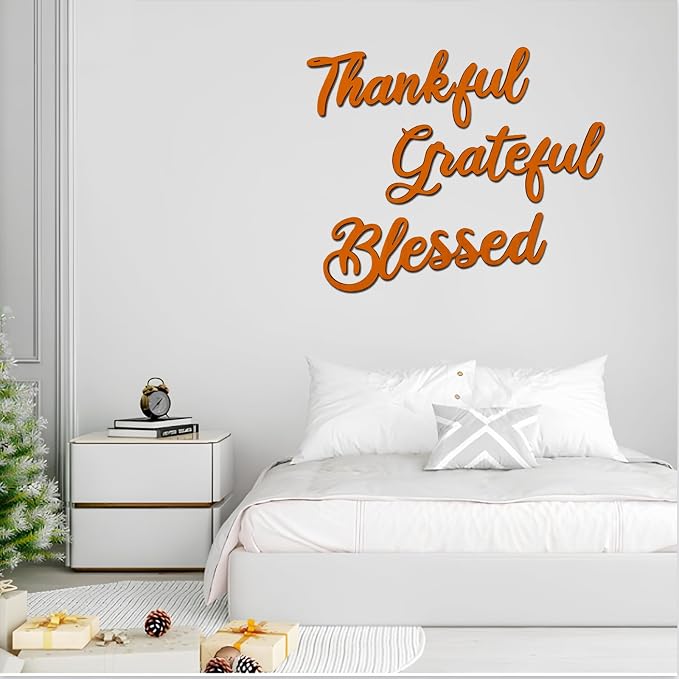 3 Pcs Unfinished Wood Thanksgiving Cutout Thankful Grateful Blessed Word - Image 5