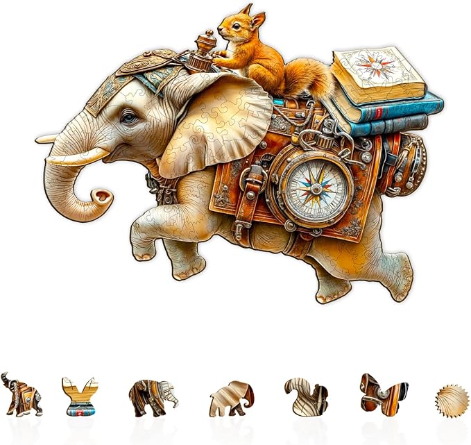 Adventurous Elephant Puzzles Adults Gifts by Jollitot