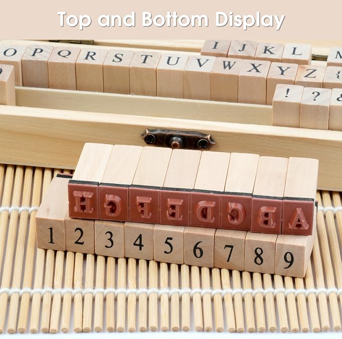 42 Pcs Letter Stamps, Rubber Stamps Alphabet Stamps, Wooden Stamps Number - Image 3