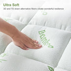 Twin Size Mattress Topper Viscose Derived from Bamboo, Soft Thick Pillow Top - Image 9