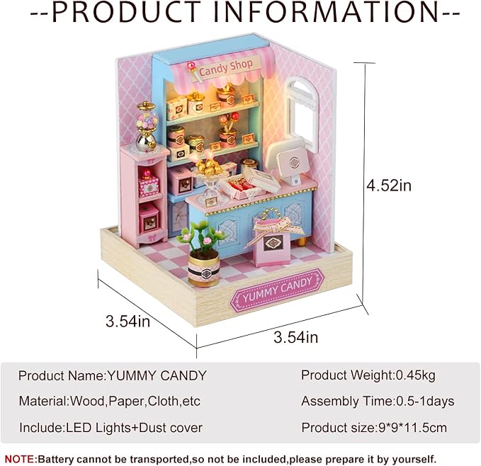 CUTEROOM DIY Doll House Miniature Furniture Wooden House Kit - Image 2