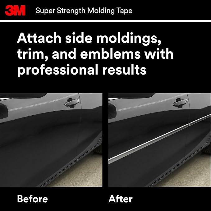 3M Super-Strength Molding Tape, 1/2 in x 15 ft, High Strength Double-Sided - Image 6