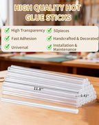 Full Size Hot Glue Sticks, 11.8" x 0.43" Clear Glue Gun Sticks | Perfect - Image 4