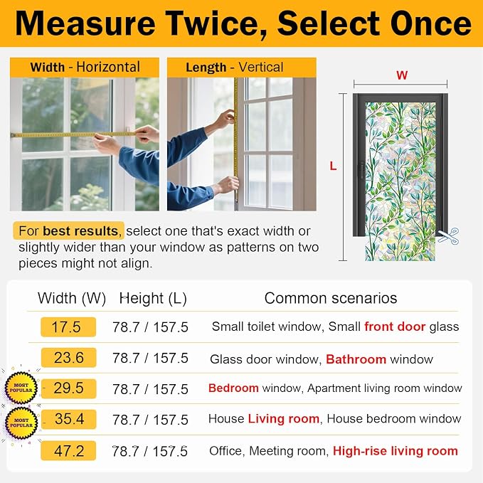 Non-Adhesive Stained Glass Window Film Decorative, Static Cling Privacy Window - Image 6