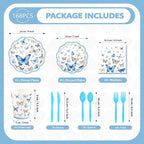 Blue Butterfly Butterflies Scalloped Party Decorations, Serves 24 | Butterflies - Image 4