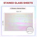 PATIKIL 4 x 6 Inch Transparent Stained Glass Sheets, 2 Sheets Mosaic Glass - Image 2