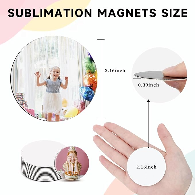 40 Pcs Sublimation Magnets Custom Round Fridge Magnets Personalized Sublimation - Image 2