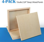 Falling in Art 4 Pack 12x12’’ Unfinished Birch Wood Panels Kit - Image 6