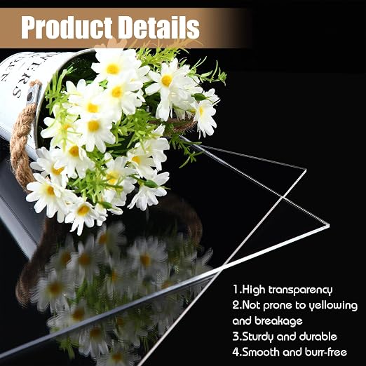 Wesiti 5 Pieces Clear Acrylic Sheet Cast 1/8" - Image 6