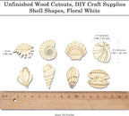 200 pcs Mixed Styles Sea Shell Theme Unfinished Wooden Cutout Charms Conch - Image 2