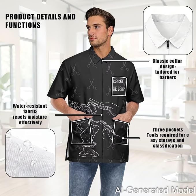 Professional Grooming Smock Unisex, Water Resistant Anti-Static | Hairdresser - Image 5