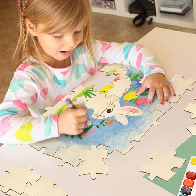 50 Piece Blank Wooden Puzzle Jumbo Size, Each Piece 4x3.2 Inches | Wooden Blank - Image 4
