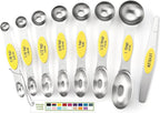 Spring Chef Yellow Stainless Steel Magnetic Measuring Spoons Set of 8 by SpringChef